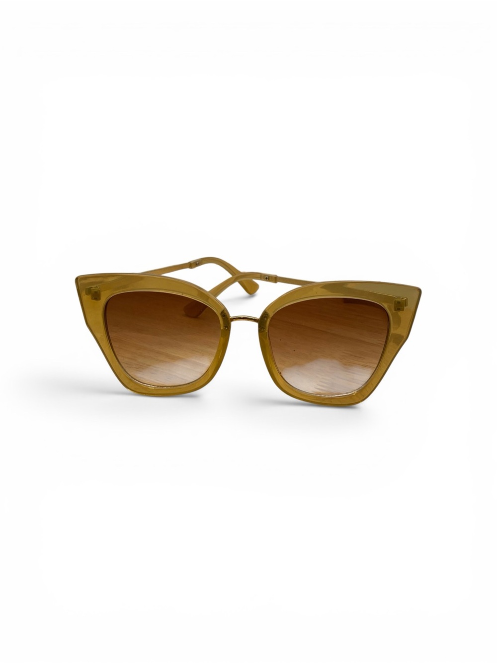 Free People Yellow Cat-Eye Sunglasses with Brown Gradient Lenses
